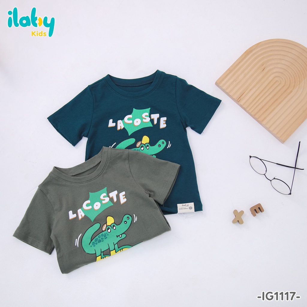 Áo phông bé trai gái ILABY basic in hình chất liệu cotton thoáng mát