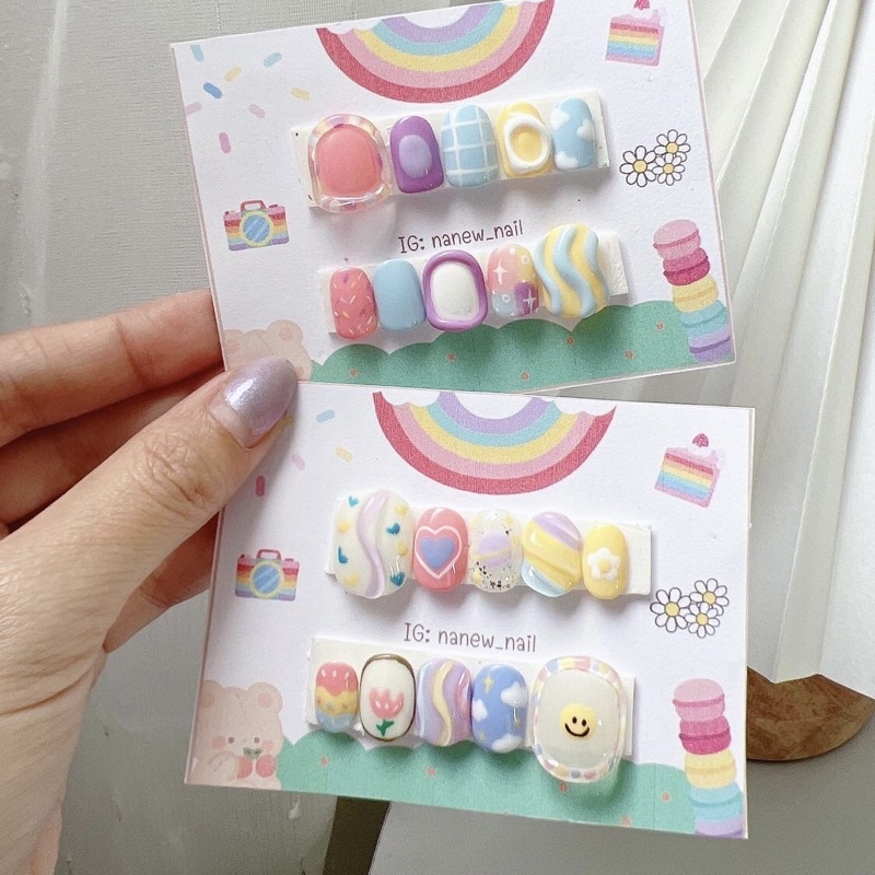 Nail box giá rẻ,vẽ dễ thương nhiều màu,đủ phom