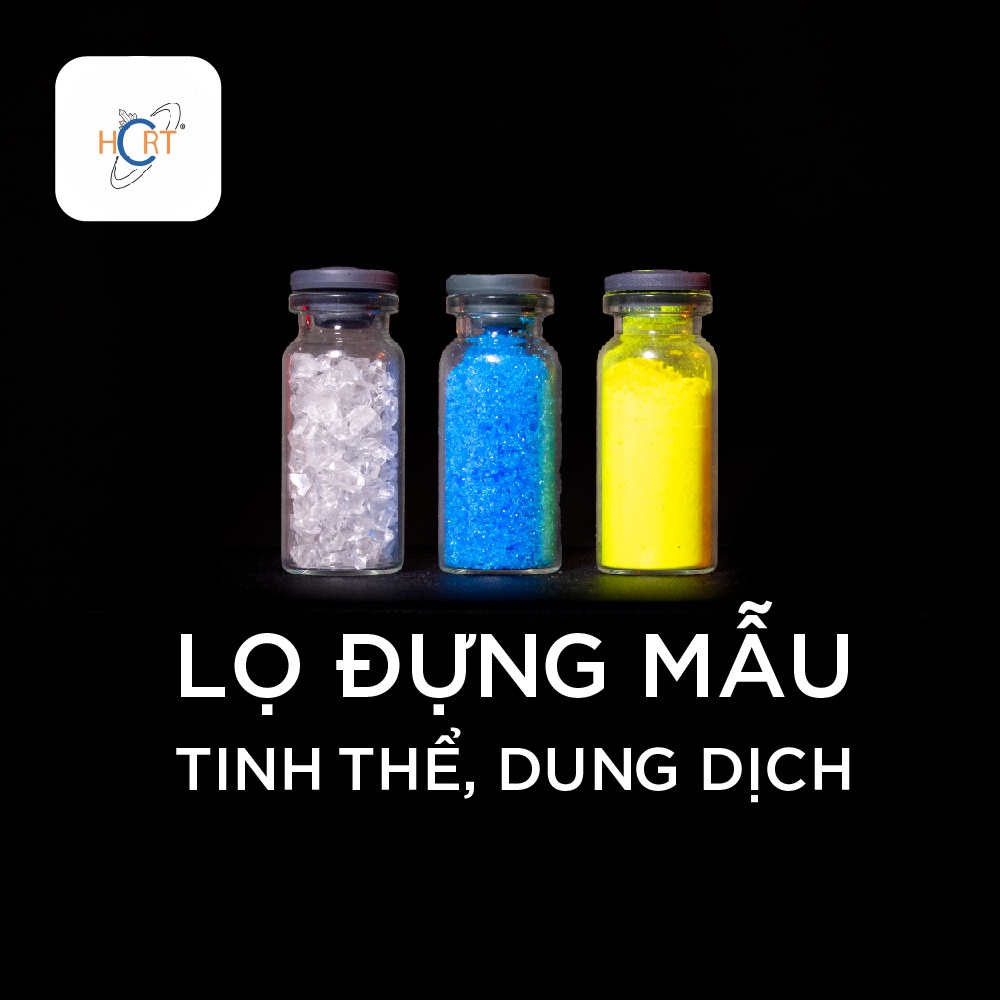 Lọ thuỷ tinh dùng để đựng mầm tinh thể (nắp cao su)