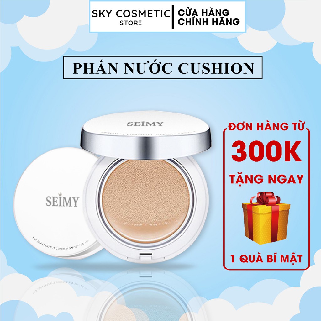 Phấn nước SEIMY Top Skin Perfect Cushion che khuyết điểm, kháng nước, lâu trôi, dưỡng trắng da SPF 50+