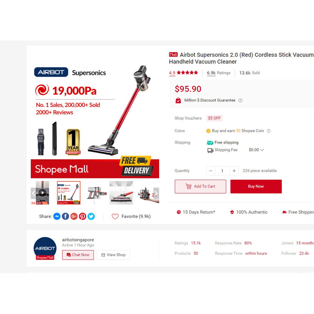 Máy Hút Bụi Cầm Tay Không Dây Airbot Supersonics Gia Đình Pin Sạc Rời Mini May Hut Bui Giường Đệm Nệm Xe Hơi Ô Tô | BigBuy360 - bigbuy360.vn