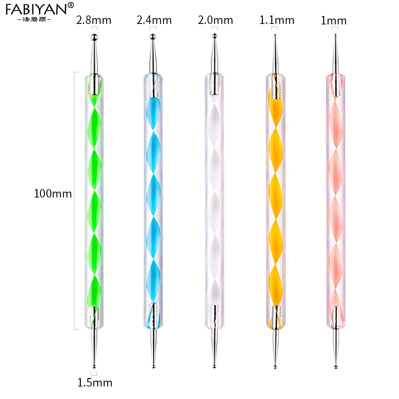 Set 5 bút chấm bi móng tay hai đầu vẽ thiết kế họa tiết làm móng nghệ thuật  FABIYAN