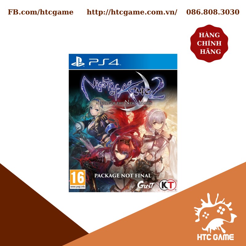 Đĩa game Nights of Azure 2: Bride of the New Moon dành cho máy PS4