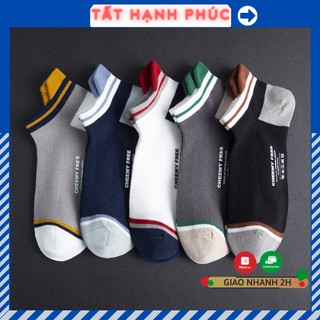 Set vớ tất nam cổ ngắn thể thao 5 đôi tất CHEEMY SPORT phong cách trẻ trung