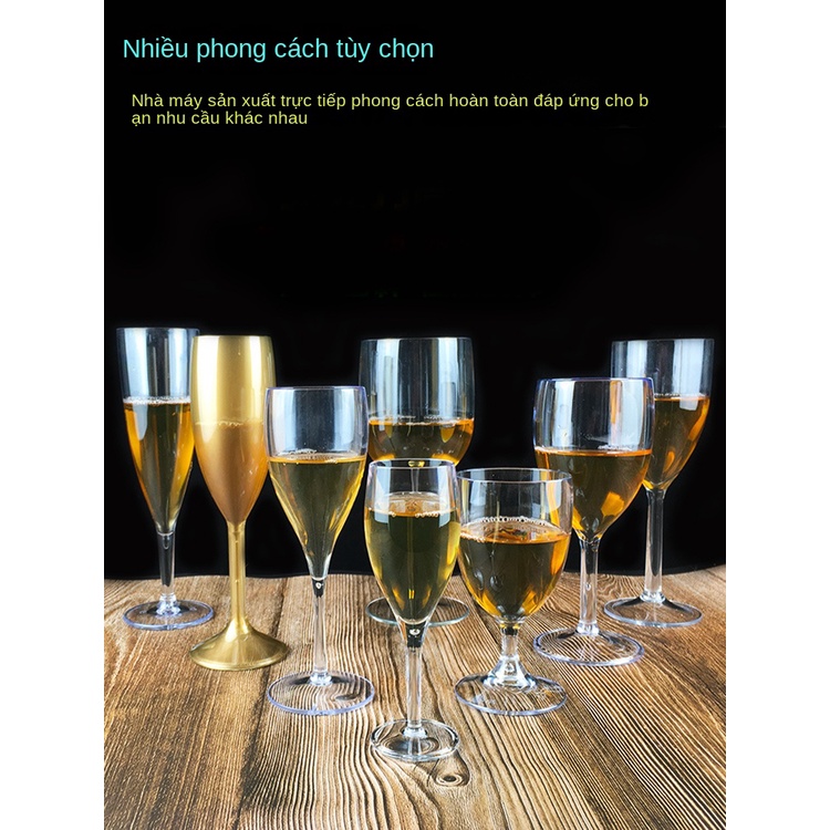 Ly rượu vang đỏ, ly rượu vang nhựa, ly rượu vang trong suốt, ly cocktail chống rơi