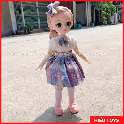 Búp Bê 30cm Có  Khớp Váy Học Xinh Đáng Yêu Cute Đồ Chơi Cho Bé Gái Từ 2 Đến 8 Tuổi Hiếu Toys