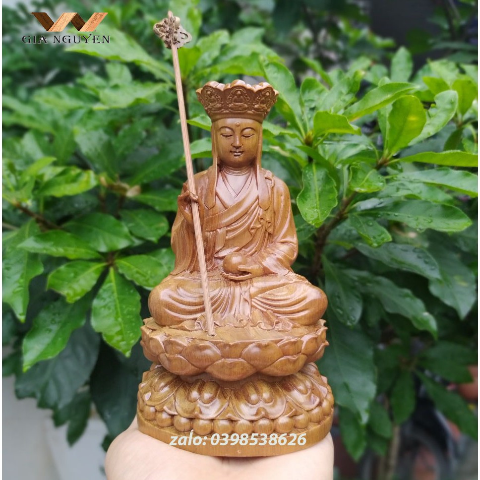 Tượng phật Địa Tạng Vương bồ tát gỗ bách xanh - CHẤT LƯỢNG TUYỆT ĐỐI