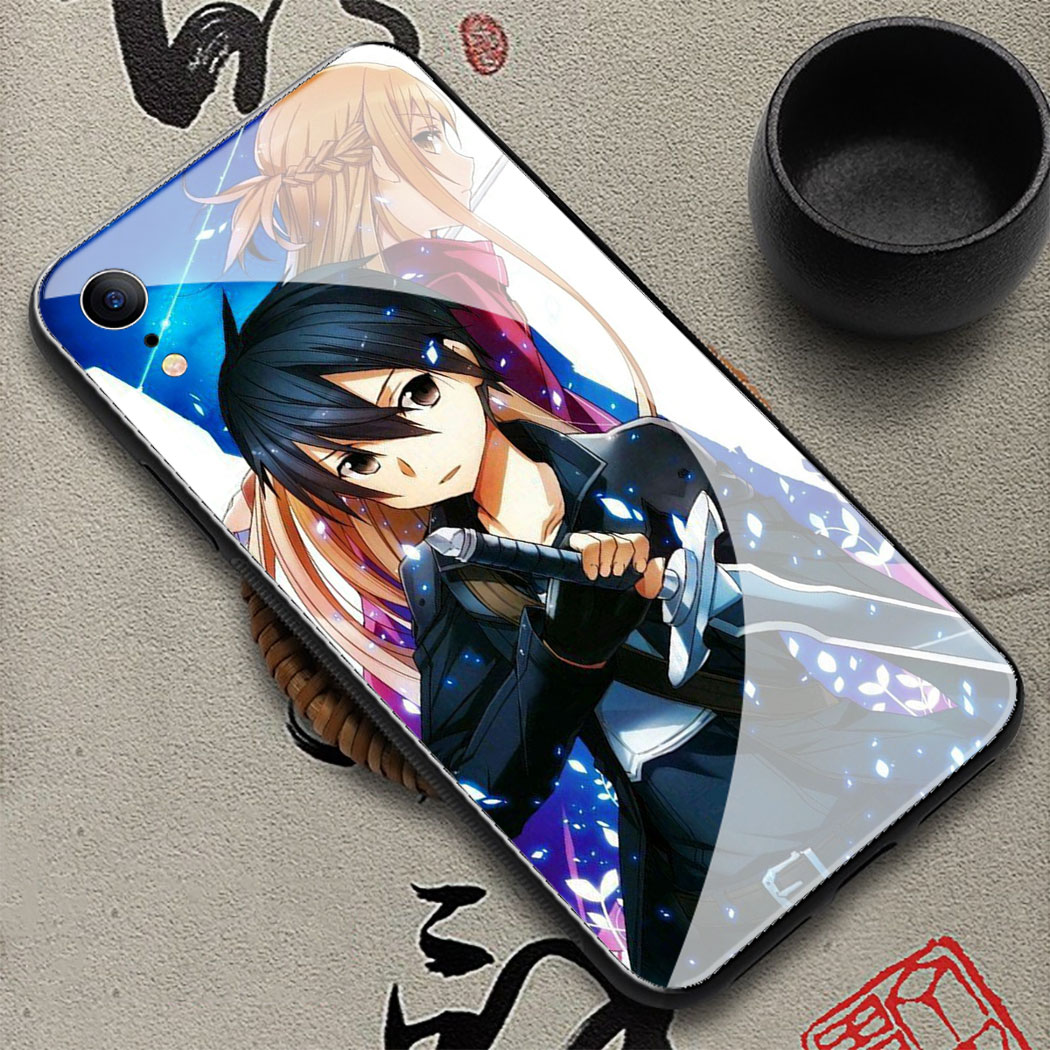 Ốp Điện Thoại Mặt Kính Cường Lực Hình Anime Sword Art Online Cho Iphone 12 Mini 11 Pro Max Rb12