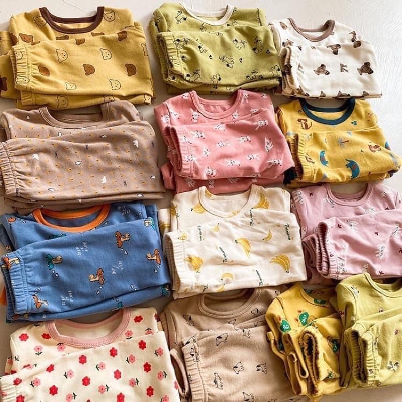 Bộ thu đông dài tay cho bé gái/ trai Ambb Kids - Hàng Quảng Châu loại 1