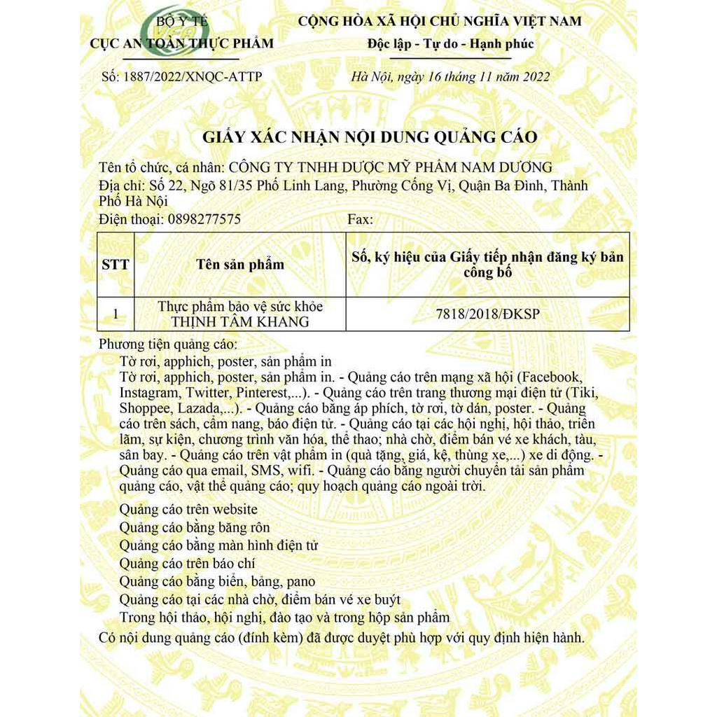 Thịnh Tâm Khang, hỗ trợ hoạt huyết, hỗ trợ dưỡng não, hỗ trợ an thần (Hộp 40g)