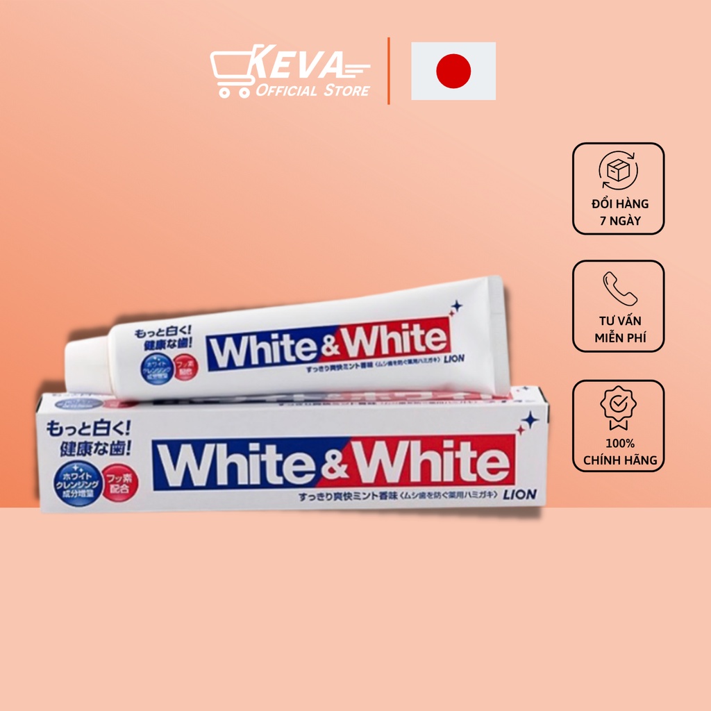 Kem Đánh Răng White&amp;White 150g Nội Địa Nhật | KDR Trắng Răng White Nhật Bản - Keva