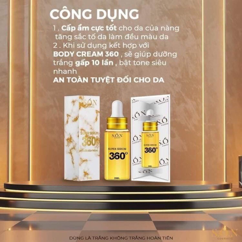 Kem Body 360 tặng kèm serum kích trắng