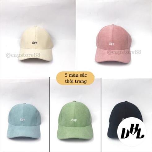 Mũ lưỡi trai ❤️ Nón kết thêu hình chữ OFF chất nỉ nhung cao cấp form unisex nam nữ