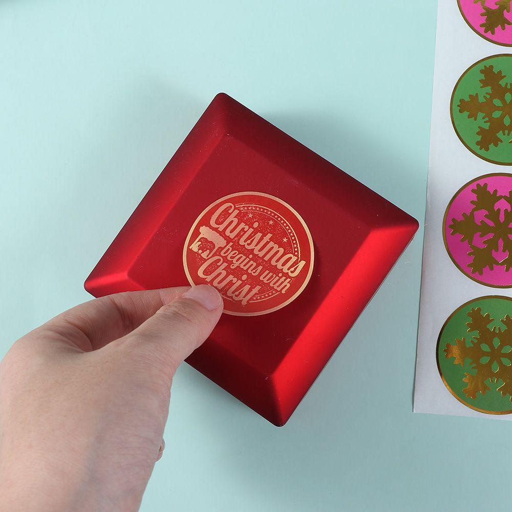 Giấy Dán Niêm Phong Hộp Quà Tặng Bánh Quy DIY Chủ Đề Giáng Sinh