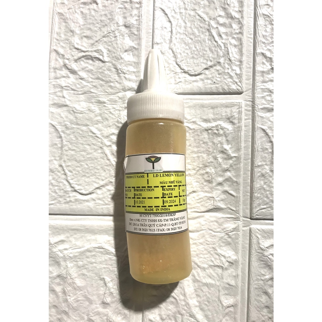 Màu phun nhũ kim VÀNG ĐỒNG LEMON YELLOW  - Chai 10gr