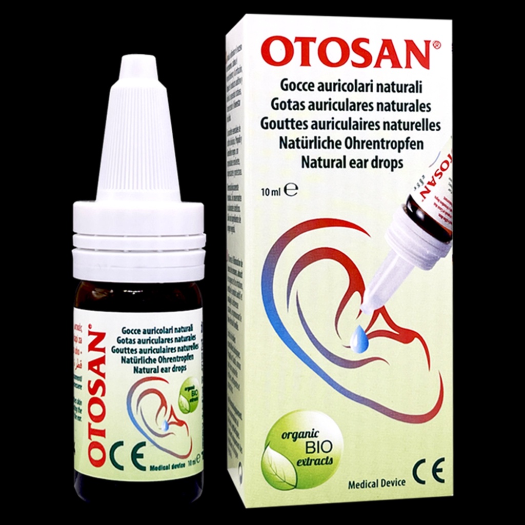 Nhỏ tai Otosan Tinh dầu Hạnh nhân, Keo ong giúp làm sạch lấy ráy tai giảm đau tai, nấm tai cho bé ( Lọ 10ml )