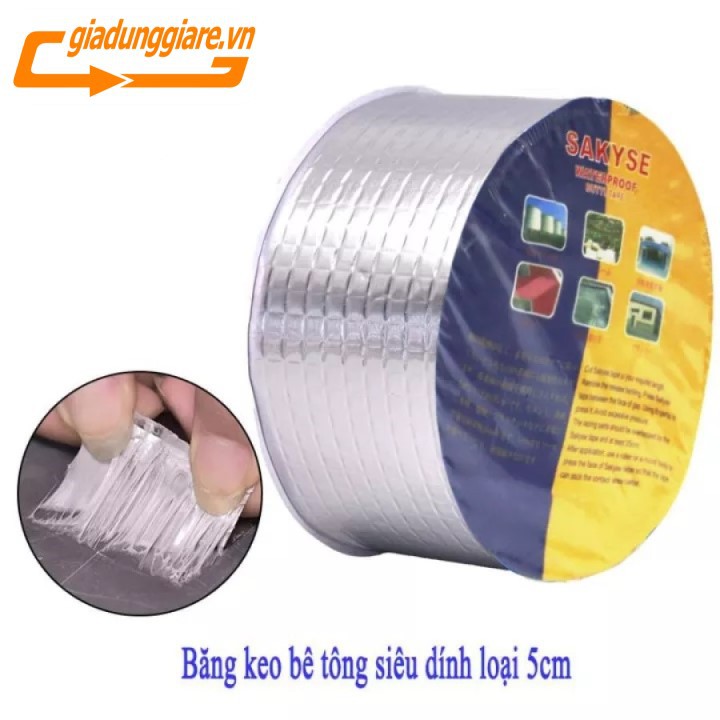 BĂNG KEO CHỐNG THẤM Nhật Bản SAKYSE (Khổ 5cm x 5m) Siêu dính, dùng trên mọi vật liệu, chống chịu mọi thời tiết