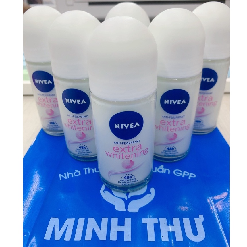 Lăn ngăn mùi dành cho nữ NIVEA Extra Whitening 48H chai 50ml