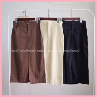Chân váy thô xẻ vạt trước