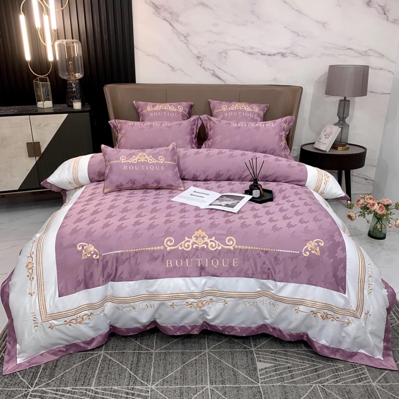 Bộ CHĂN GA GỐI 4 chi tiết PHI LỤA SIlk phối màu MẪU MỚI NHẤT -> được chọn màu