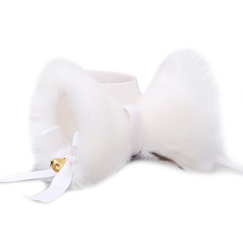 Kẹp Tóc Nơ Tai Mèo Phối Lông Hóa Trang Lolita Dễ Thương