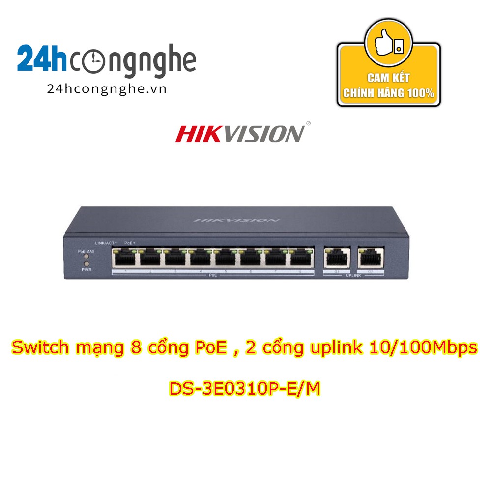 Switch mạng 8 cổng Poe, DS-3E0310P-E/M