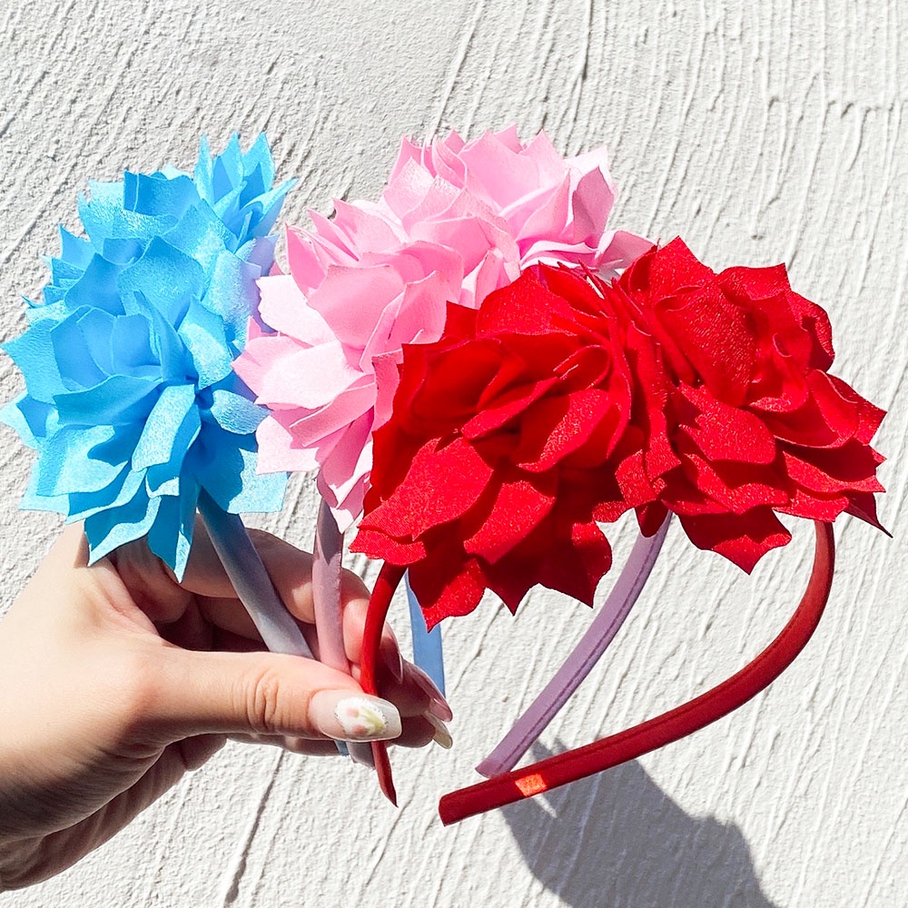 Băng đô hoa lớn KIDSBOWS màu trơn làm bằng tay phong cách Hàn Quốc cho bé gái