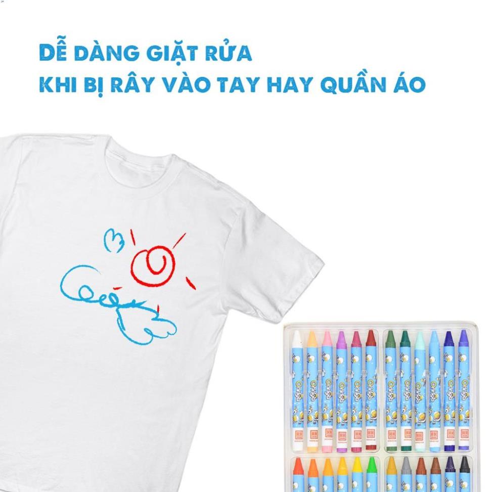 Màu sáp Hồng Hà | Sáp màu Oringa 8/12/18/24 màu dành cho học sinh mẫu giáo, tiểu học