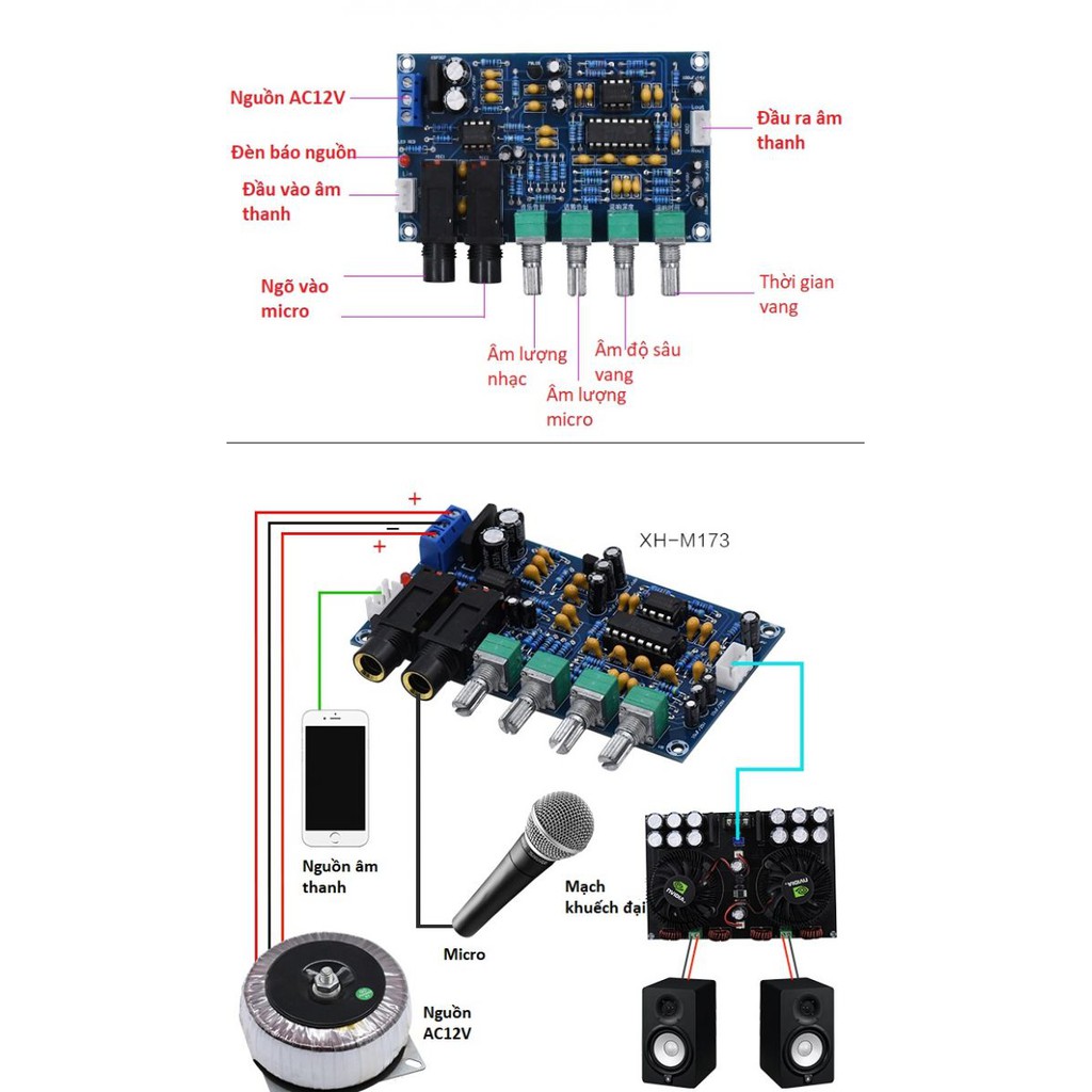 Mạch karaoke PT2399 NE5532P 12VAC - O2W2