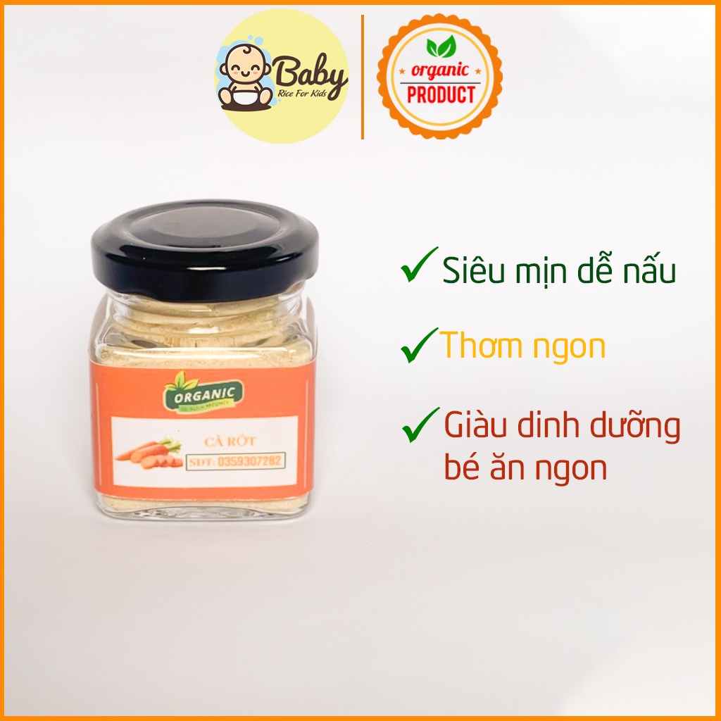Bột Cà Rốt Sấy Lạnh Bột Rau Củ Cho Bé Ăn Dặm Thơm Ngon Giàu Dinh Dưỡng Tốt Nhất Cho Con Babyrice 129