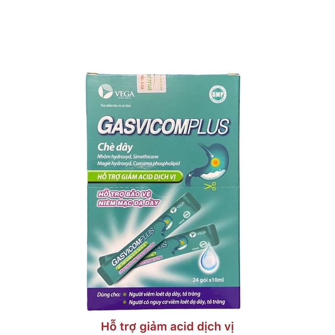 GASVICOMPLUS - Hỗ trợ giảm đau dạ dày, tá tràng, trào ngược dạ dày thực quản