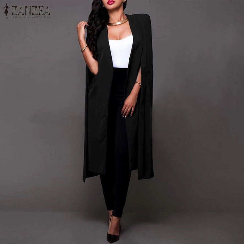 Áo khoác dài ZANZEA không tay màu trơn không đối xứng đơn giản thời trang dành cho nữ | BigBuy360 - bigbuy360.vn
