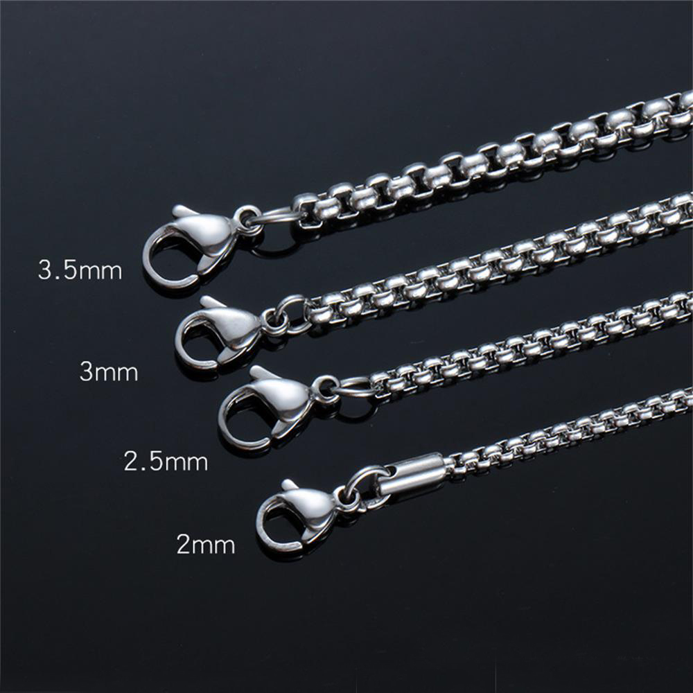 Vòng cổ Bằng Thép Không Gỉ 2mm/2.5mm/3mm/3.5mm/4mm Phong Cách Hip Hop Màu Bạc Thời Trang Cho Nam Và Nữ