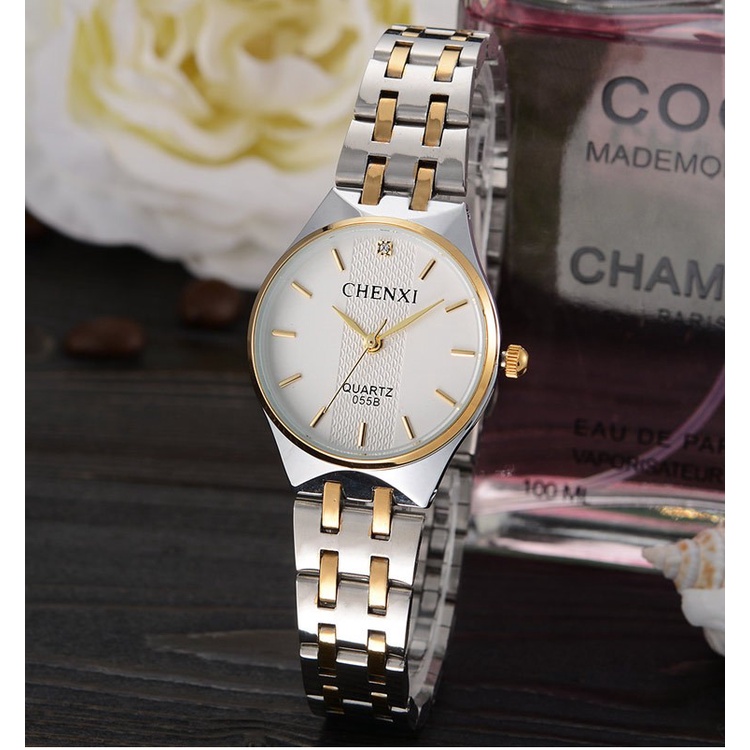 Đồng Hồ Đeo Tay CHENXI Dây Thép Màu Vàng / Bạc Thời Trang Cho Nữ