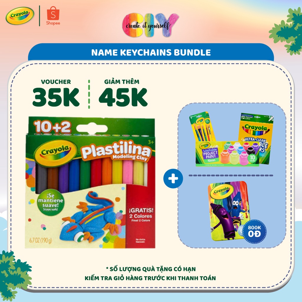 Bộ đất sét tạo hình Crayola 12 màu 190g - 572012