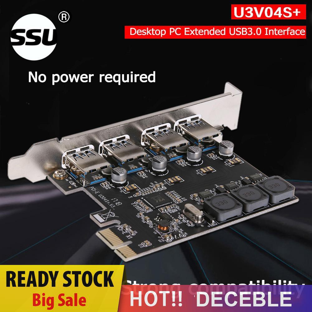 Bộ Chuyển Đổi Thẻ Pcie Mở Rộng Ssu U3V04S + 4 Cổng Usb 3.0