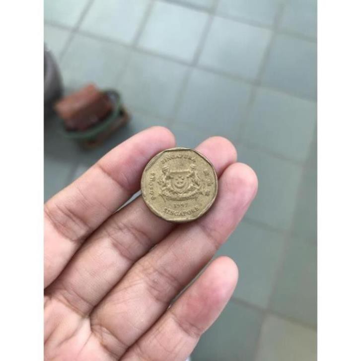 Đồng xu may mắn Singapore 1  Đô la ( có hình thật)