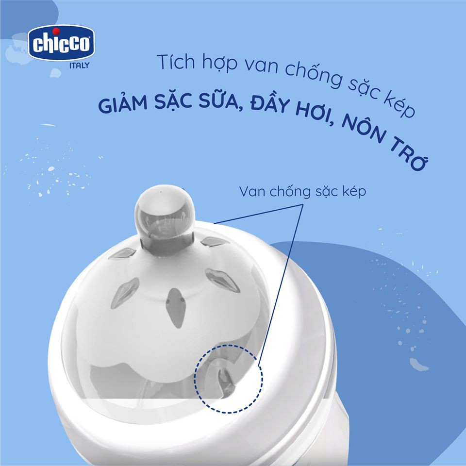 Bình sữa núm nghiêng Pisa Chicco Natural Feeling Ý