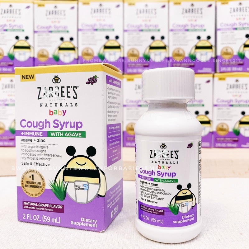 Siro Ho Kết Hợp Tăng Đề Kháng Zarbee’s Naturals Mỹ 59ml [ Hàng Air - BW Store ]