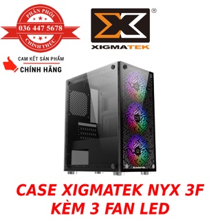 Vỏ Case Máy Tính XIGMATEK NYX 3F , 2 Mặt Kính Cường Lực , KÈM 03 FAN XIGMATEK