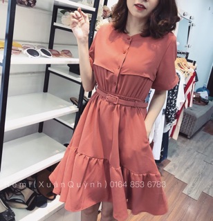 Váy xoè kèm đai đủ màu nhé