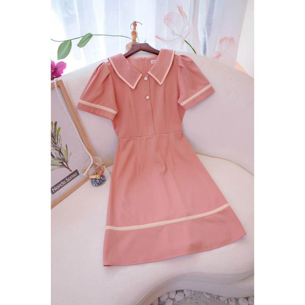 Đầm công sở cổ sơ mi viền trẻ trung Edna C115 CIN HOUSE