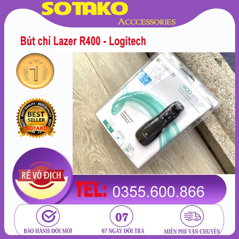 Bút Trình Chiếu Slide R400 PowerPoint Laser 2.4G. Sử dụng cho Giảng viên, Giáo viên, Hội nghị, Nút Ấn Nhạy, Độ Bền Cao