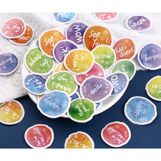 Bộ hình dán Sticker Chữ 40 miếng đáng yêu trang trí tranh, sổ tay, planner