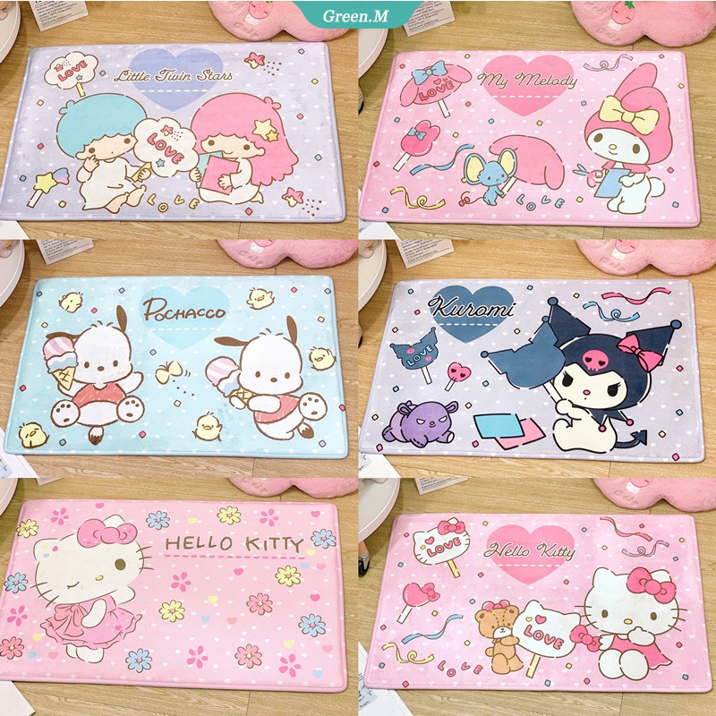 Thảm Lót Sàn Nhà Tắm Bằng Vải Lông Mịn Thấm Hút Chống Trượt In Hình Cinnamoroll My Melody Dễ Thương