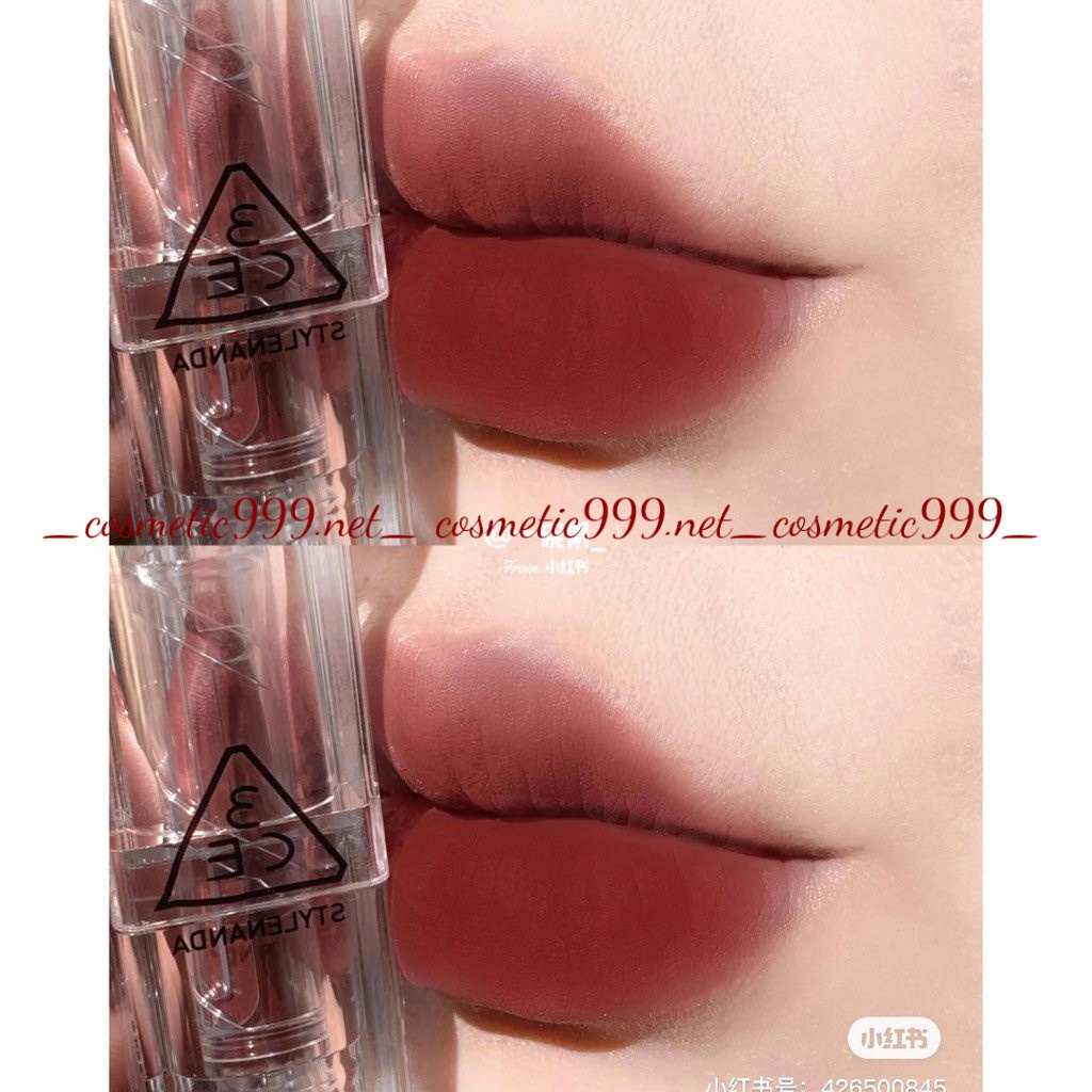 Son 3ce clear layer edition, son thỏi 3ce chính hãng lì mịn đỏ đất, đỏ lạnh Cosmetic999