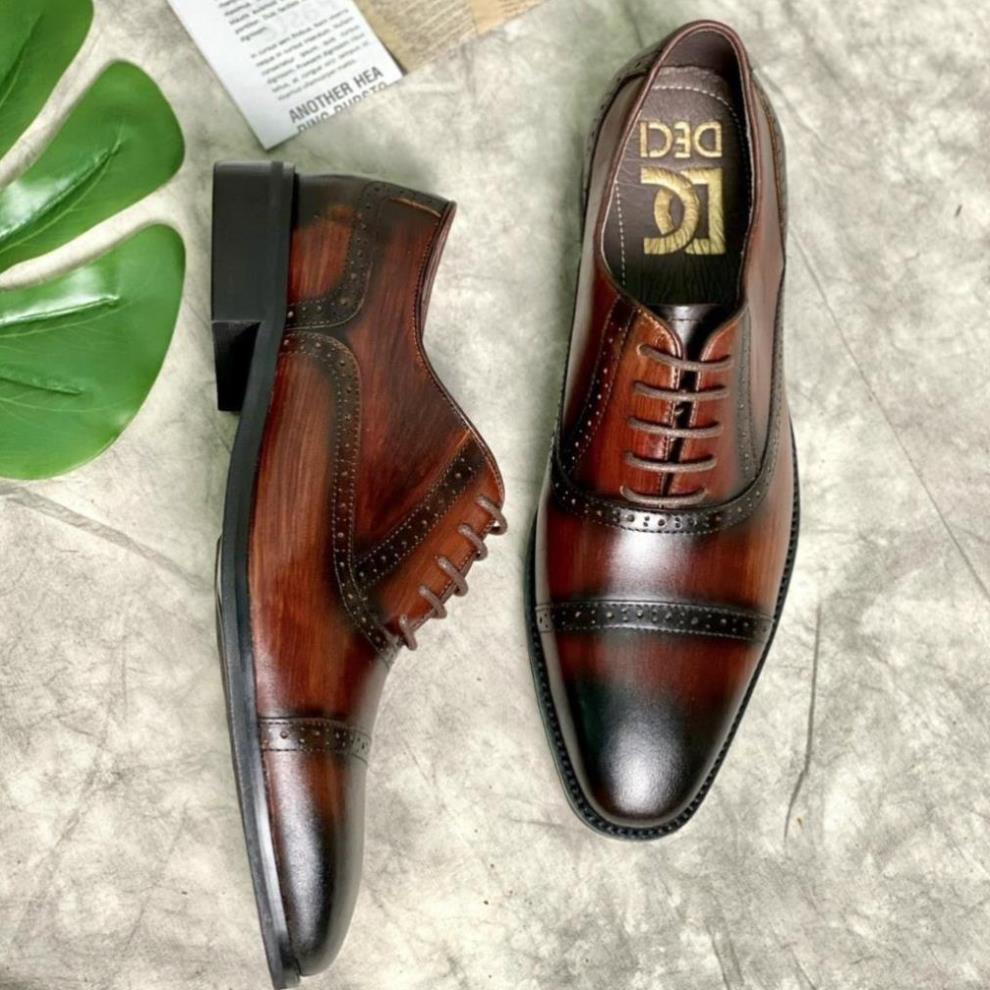Giày da nam Oxford cao cấp da bò thật bảo hành 1 năm - Mã T170