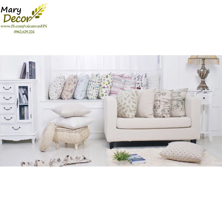 Gối tựa sofa Mary Décor - họa tiết Hoa bi G-A07