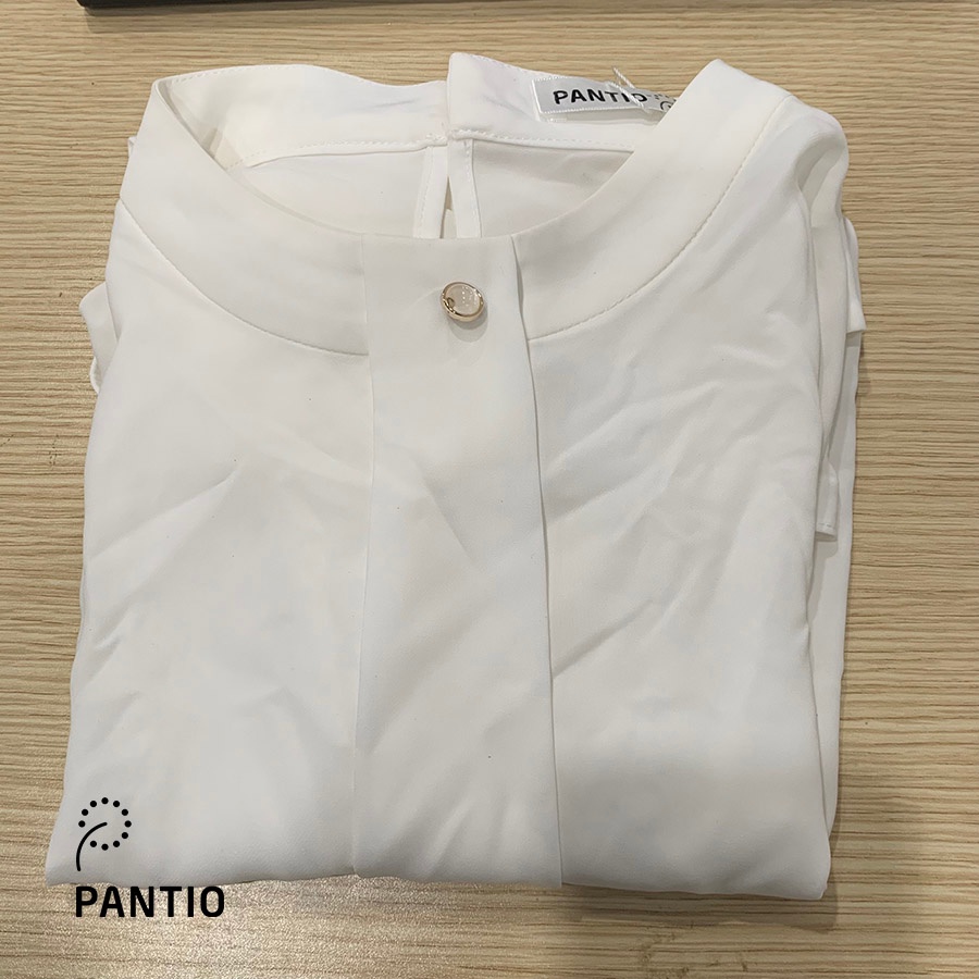 FAS32109 - Áo sơ mi dài tay cổ tầu chất lụa cổ tay cách điệu - PANTIO