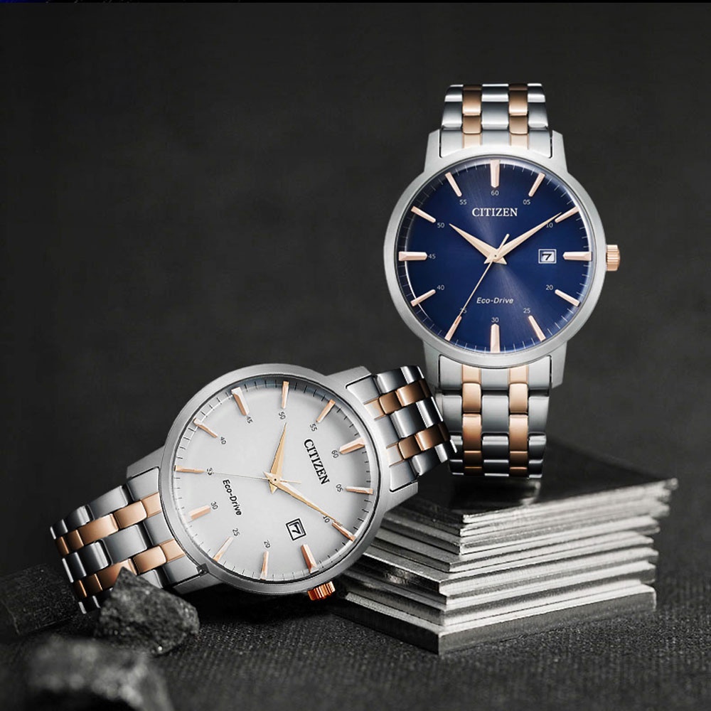 Đồng Hồ Nam Citizen Dây Thép Không Gỉ BM7466-81L - Mặt Xanh